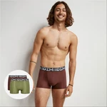 DIM COTTON 3D FLEX AIR BOXER 2x - Pánske boxerky 2ks - green - dark brown