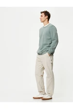 Koton Boyfriend Trousers Washed Buttoned with Pocket Detail