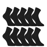 10PACK Styx ankle bamboo black socks