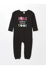 LC Waikiki Lcw Crew Neck Long Sleeve Printed Baby Girl Jumpsuit