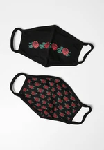 Roses Face Mask 2 Pack Black