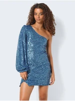 Blue women's sheath dress with sequins Noisy May Scarlett - Women