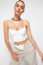 Trendyol Birdal White Crop Woven Bustier