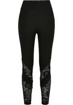 Women's High Waisted Lace Leggings Black