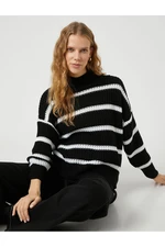 Koton Oversize Sweter z dzianiny Relax Fit Golf Kaszmir Teksturowany