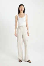 DEFACTO Wide Leg Pocket High Waist Wide Leg Long Length Trousers