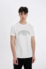 DEFACTO Slim Fit Crew Neck Printed Short Sleeve T-Shirt