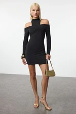 Trendyol Black Collar Detailed Knitted Short Elegant Evening Dress