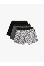 Koton 3-Piece Boxer Set Patterned and Basic Cotton