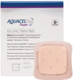 AQUACEL Ag foam Hydrofiber krytie na rany neadhezívne, so striebrom 10 x 10 cm 10 ks