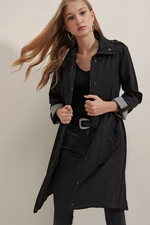 Bigdart 5808 Trench Coat with Waist Tie - Black