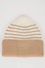 DEFACTO Baby Boy Striped Fleece Inside Knitwear Beret