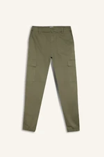 DEFACTO Jogger Gabardine Trousers Elastic Waist Cargo Pocket Elastic Leg