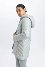 DEFACTO Water Repellent Regular Fit Removable Hooded Quilted Coat