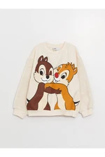 LC Waikiki Girls' Crew Neck Chip'n Dale Printed Long Sleeve Sweatshirt