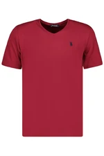 T8568 DEWBERRY V-NECK MEN'S T-SHIRT-DARK BURGUNDY