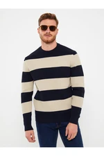 LC Waikiki Crew Neck Long Sleeve Striped Men's Knitwear Sweater