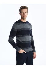 LC Waikiki Crew Neck Long Sleeve Color Block Men's Knitwear Sweater