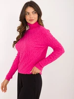 Fuchsia turtleneck with viscose