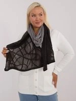 Grey and graphite knitted women's scarf