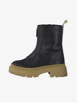 Beige-Black Tamaris Ankle Boots - Women