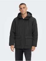 Black men's winter jacket ONLY & SONS Jayden - Men's