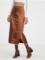 Brown Ladies Satin Maxi Skirt ONLY Mayra - Ladies