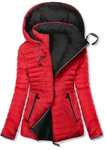 Wendejacke mit Kapuze Rot/Schwarz