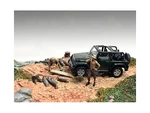 "4X4 Mechanics" 2 Piece Diecast Figure Set 1 for 1/43 Scale Models by American Diorama