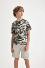 DEFACTO Boy's Crew Neck Printed Short Sleeve T-Shirt