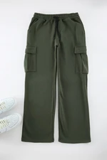 Trendyol Khaki Wide Leg/Wide Cut Cargo Pocket Sweatpants