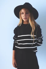 DEFACTO Girl Striped Crew Neck Knitwear Sweater