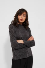 Melang sweatshirt with puff sleeves - graphite