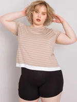 Tmavě béžová halenka z viskózy plus size Lilianne