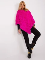 Women's fuchsia fur poncho