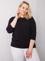 Black cotton blouse plus size