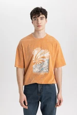 DEFACTO Comfort Fit Crew Neck Printed Short Sleeve T-Shirt