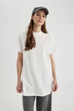 DEFACTO Regular Fit Crew Neck Short Sleeve 100% Cotton T-shirt Tunic