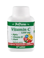 Medpharma Vitamin C 1200 mg šípky + vitamin D + zinek 67 tablet