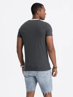 Ombre Men's t-shirt with raw finish - dark grey