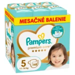 PAMPERS Plienky jednorázové Premium Care veľ. 5 (11-16 kg) - mesačné balenie 148 ks