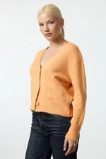 Trendyol Light Orange Wool Basic Crop Knit Cardigan