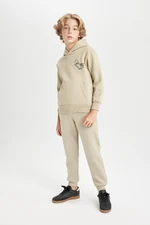 DEFACTO Boy Printed Elastic Waist Leg Pocket Thick Jogger Sweatpants