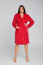 Women's bathrobe Zala with long sleeves - red