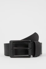 DEFACTO Men&#39;s Patterned Faux Leather Jean Belt