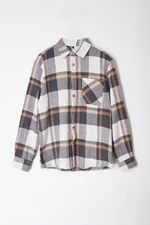 Trendyol Beige Unisex Regular Fit Winter Plaid Checked Lumberjack Jacket Shirt