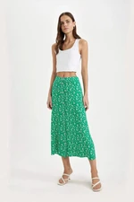 DEFACTO A-line Printed Regular Waist Midi Skirt