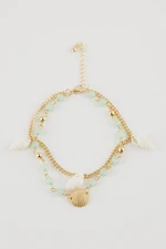 DEFACTO Women's Seashell Gold Anklet