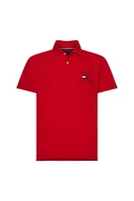 Tommy Hilfiger Polo tričko - TOMMY FLAG HILFIGER REG POLO červené