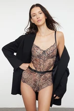 Trendyol Leopard Lace Window/Cut Out Detailed Rope Strap Snap Fasten Knitted Body